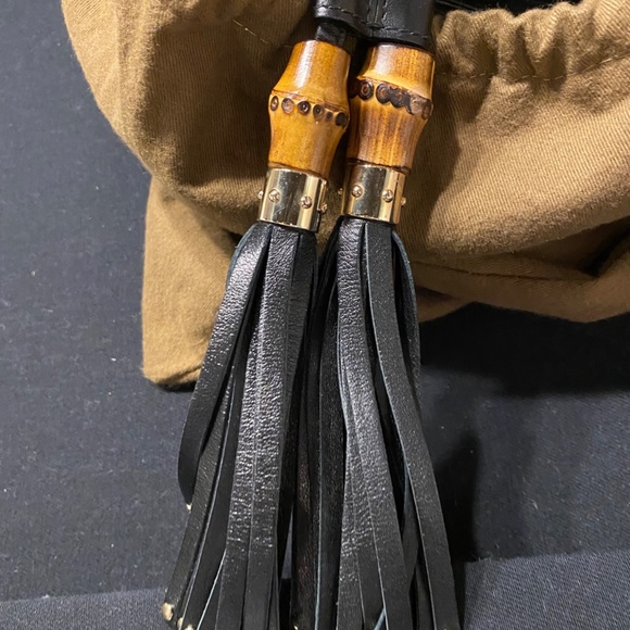 GUCCI LARGE BLACK LEATHER RACE TOTE new condition - Picture 10 of 12